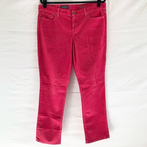 J. Crew Pants - Retro J. Crew Red Corduroy Pants Matchstick Slim Fit Low Rise Size 33